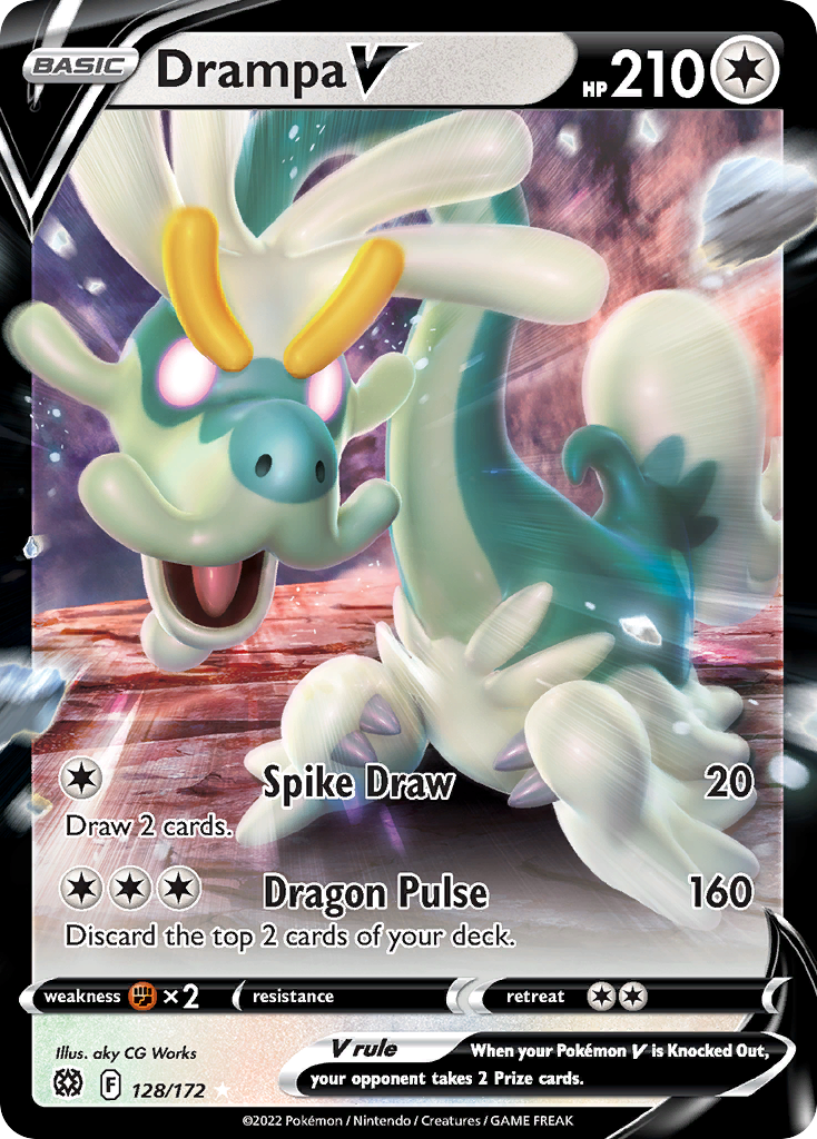 Drampa V 128/172 Rare Holo V | Brilliant Stars | Pokemon Card