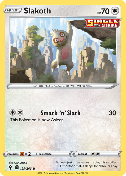 Slakoth 129/203 Common | Evolving Skies | Pokemon Card