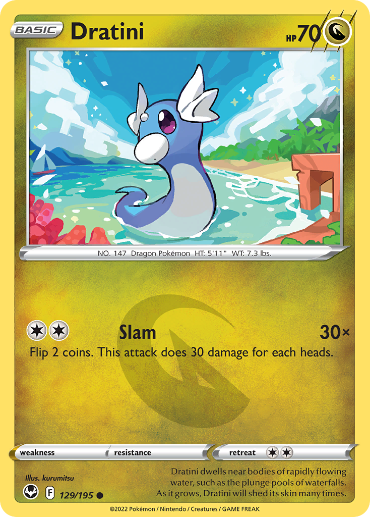 Dratini 129/195 Common | Silver Tempest | Pokemon Card