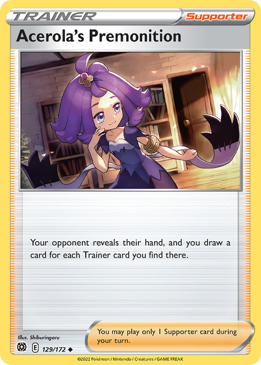 Acerola's Premonition 129/172 Uncommon | Brilliant Stars | Pokemon Card