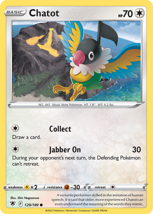 Chatot 129/189 Common | Astral Radiance | Pokemon Card