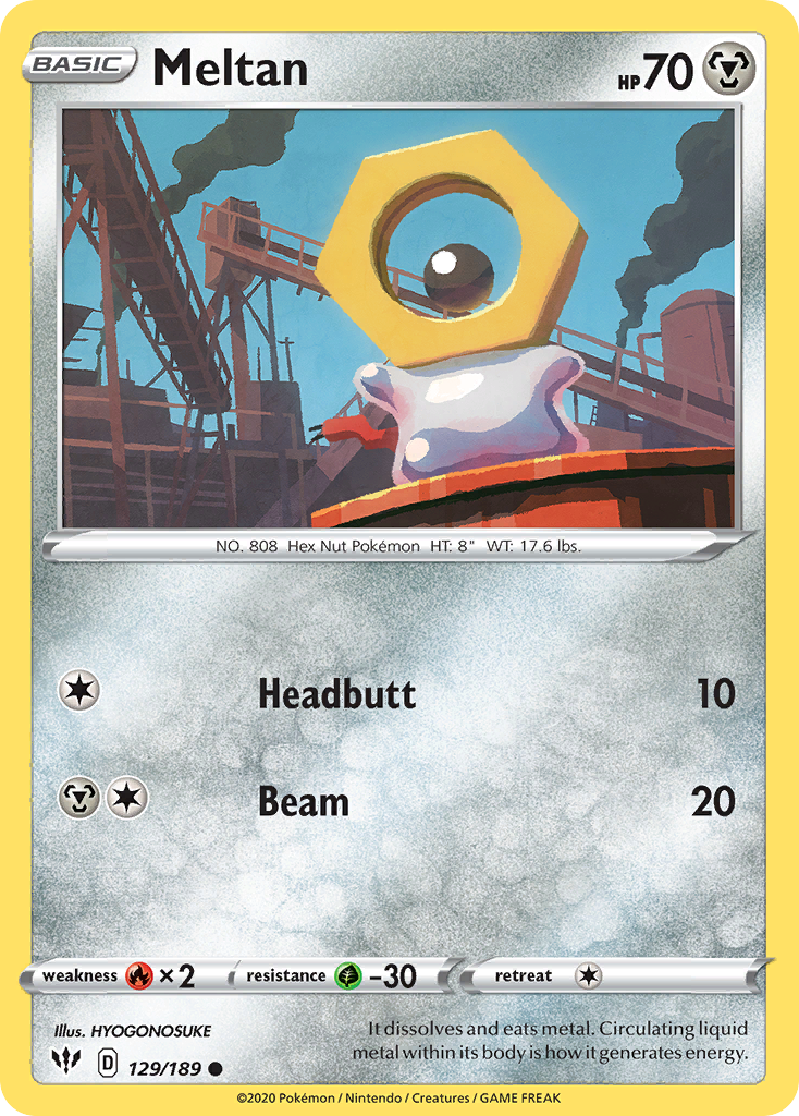 Meltan 129/189 Common | Darkness Ablaze | Pokemon Card