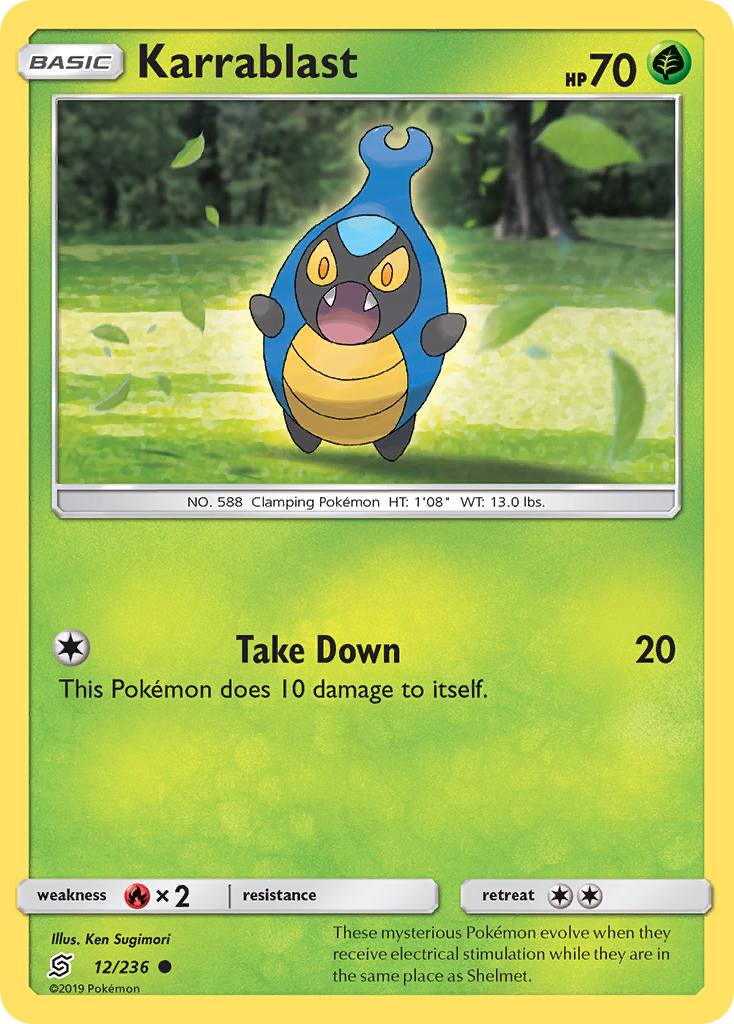 Karrablast 12/236 Common | Unified Minds | Pokemon Card