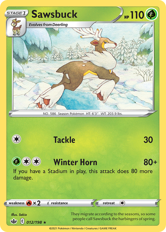 Sawsbuck 12/198 Rare | Chilling Reign | Pokemon Card