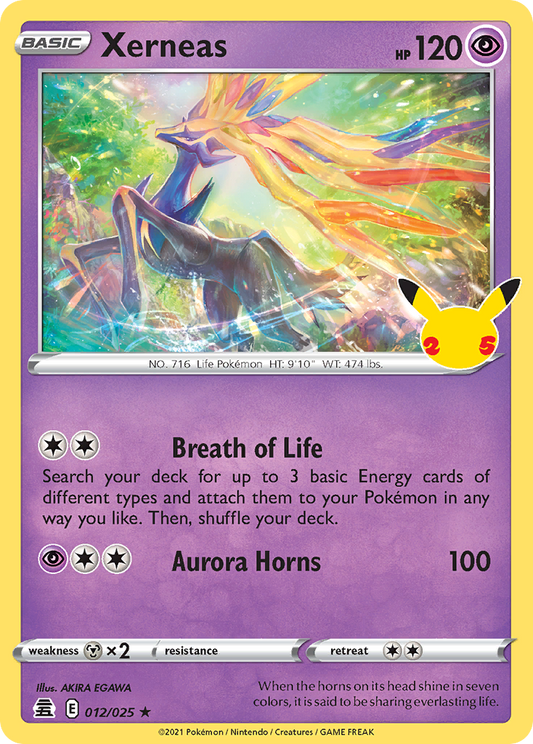 Xerneas 12/25 Rare Holo | Celebrations | Pokemon Card