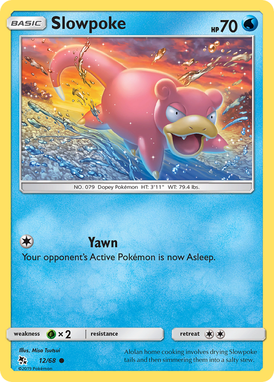 Slowpoke 12/68 Common | Hidden Fates | Pokemon Card