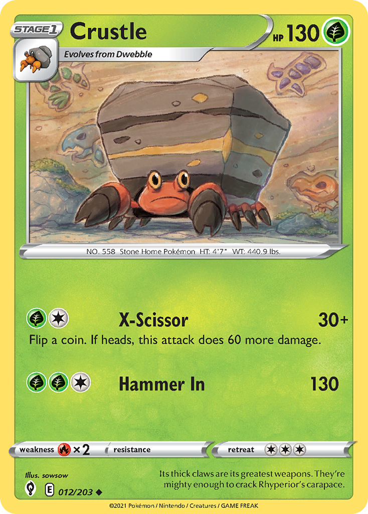 Crustle 12/203 Uncommon | Evolving Skies | Pokemon Card