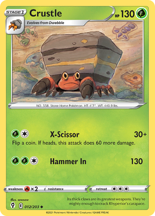 Crustle 12/203 Uncommon | Evolving Skies | Pokemon Card