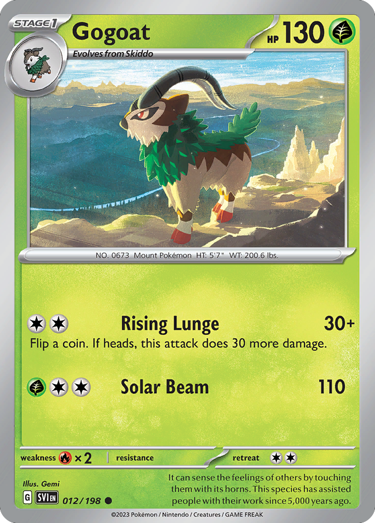 Gogoat 12/198 Common | Scarlet & Violet | Pokemon Card