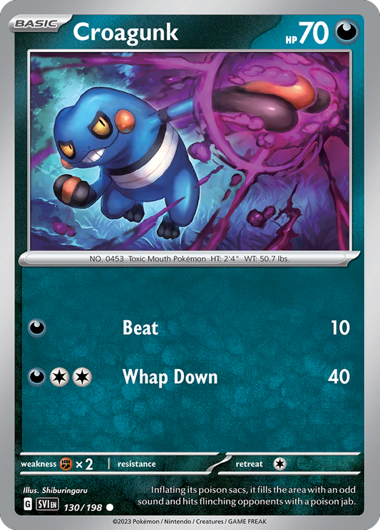 Croagunk 130/198 Common | Scarlet & Violet | Pokemon Card