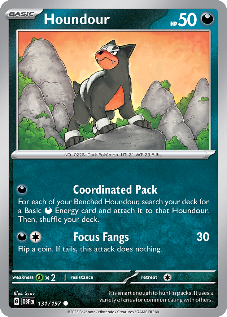 Houndour 131/197 Common | Obsidian Flames | Pokemon Card