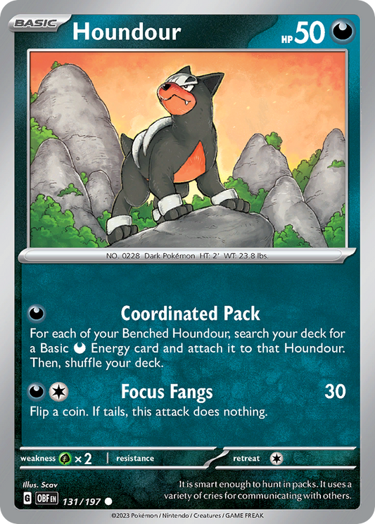 Houndour 131/197 Common | Obsidian Flames | Pokemon Card