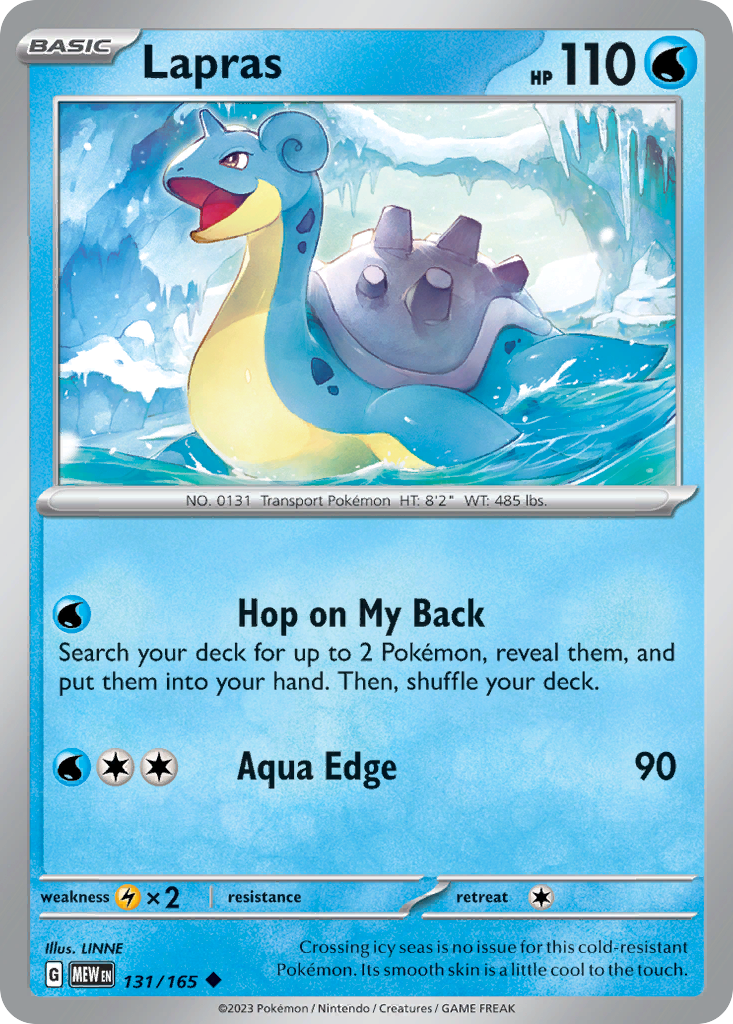 Lapras 131/165 Uncommon | 151 | Pokemon Card