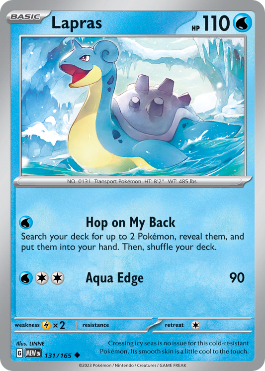 Lapras 131/165 Uncommon | 151 | Pokemon Card