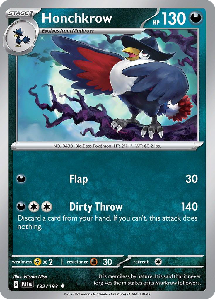 Honchkrow 132/193 Uncommon | Paldea Evolved | Pokemon Card