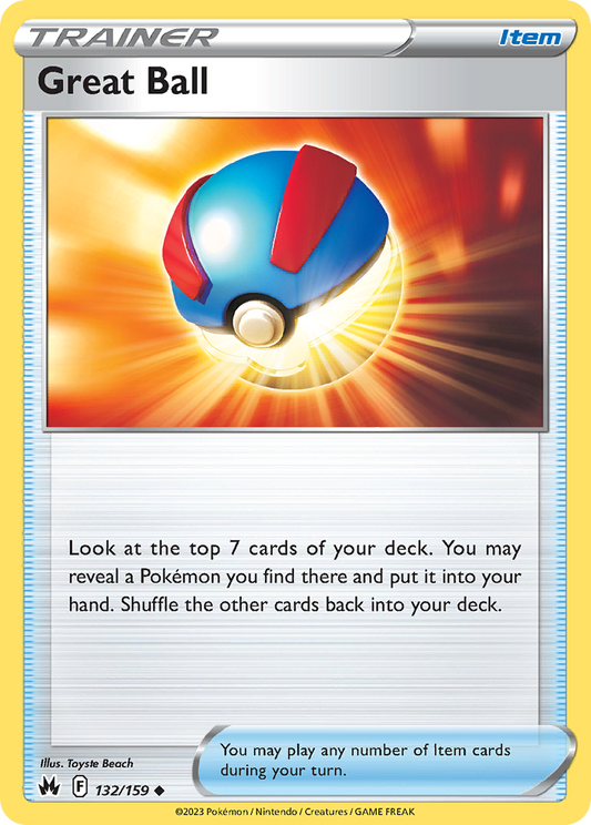 Great Ball 132/159 Uncommon | Crown Zenith | Pokemon Card