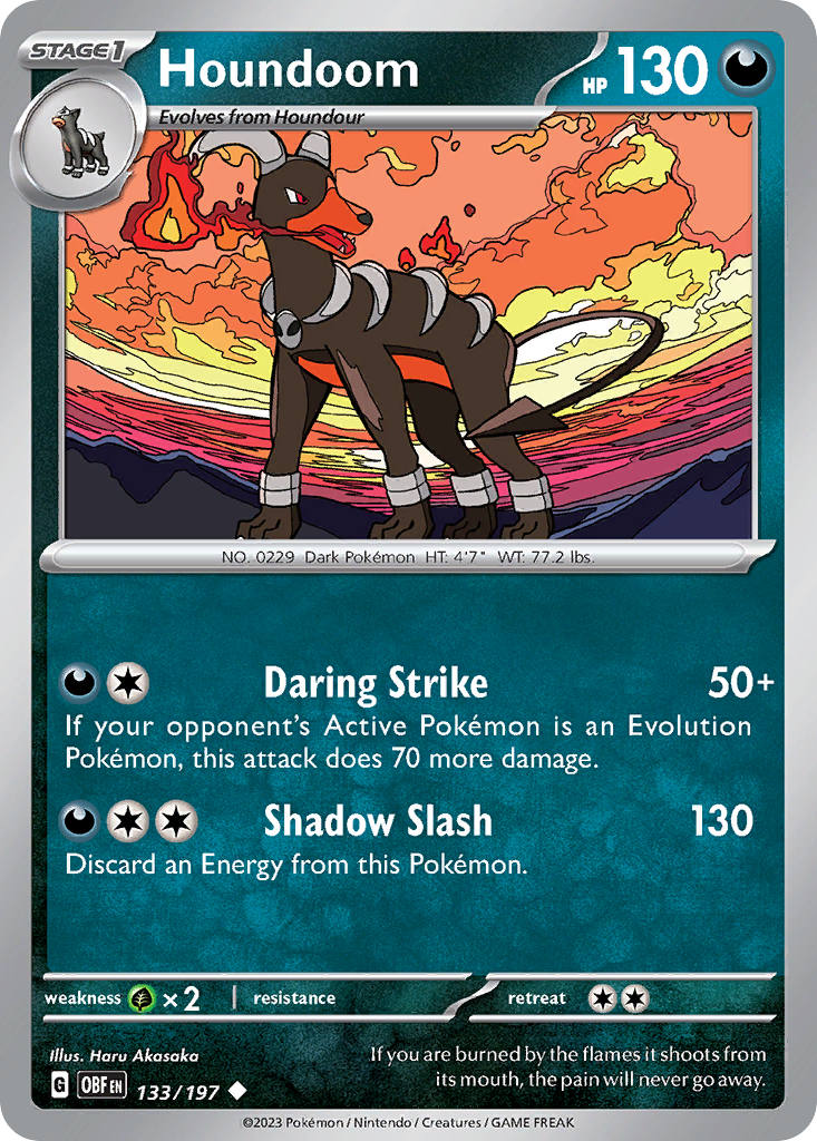 Houndoom 133/197 Uncommon | Obsidian Flames | Pokemon Card