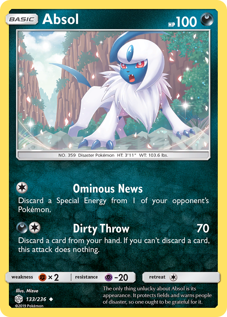 Absol 133/236 Uncommon | Cosmic Eclipse | Pokemon Card