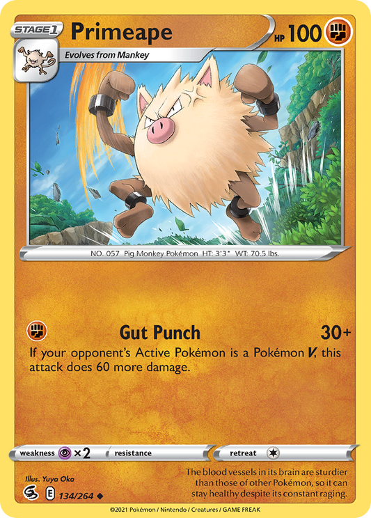 Primeape 134/264 Uncommon | Fusion Strike | Pokemon Card