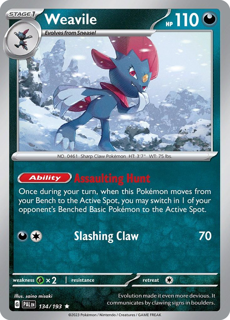 Weavile 134/193 Rare Holo | Paldea Evolved | Pokemon Card