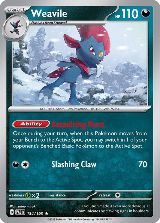 Weavile 134/193 Rare Holo | Paldea Evolved | Pokemon Card