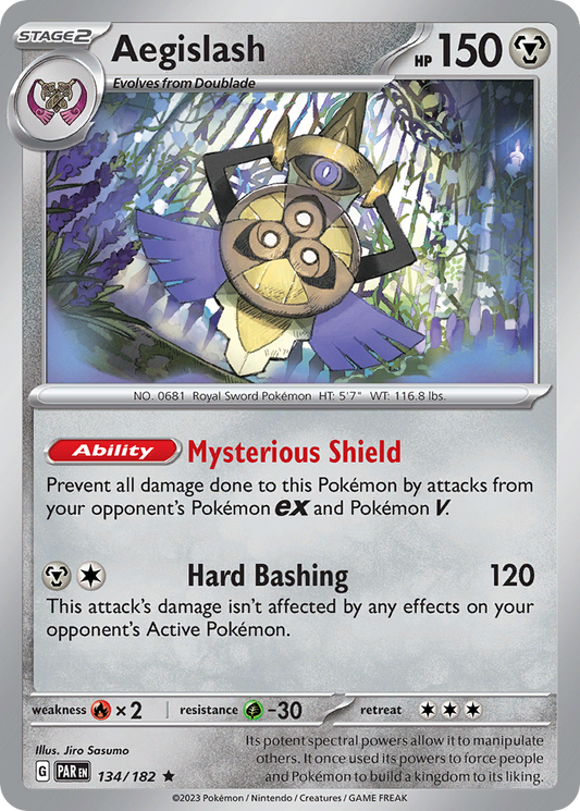 Aegislash 134/182 Rare Holo | Paradox Rift | Pokemon Card