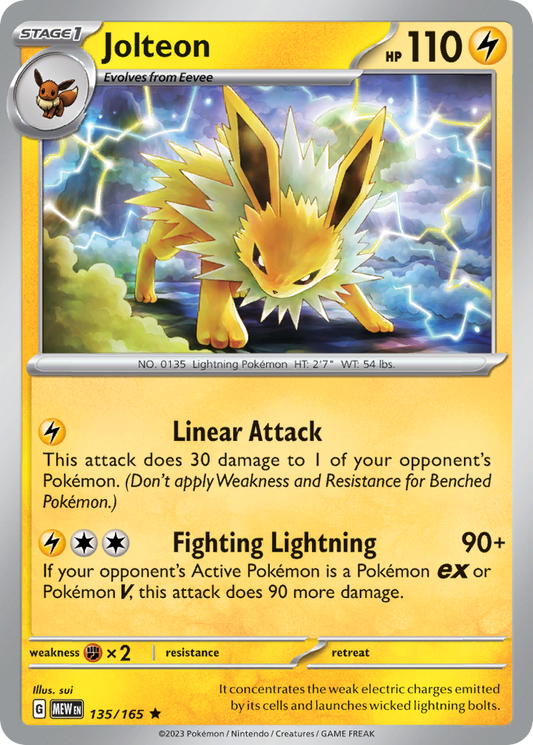 Jolteon 135/165 Rare Holo | 151 | Pokemon Card