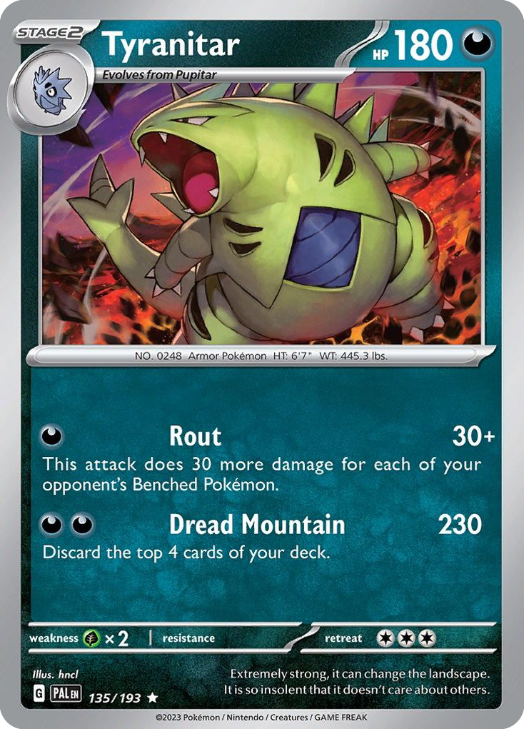 Tyranitar 135/193 Rare Holo | Paldea Evolved | Pokemon Card