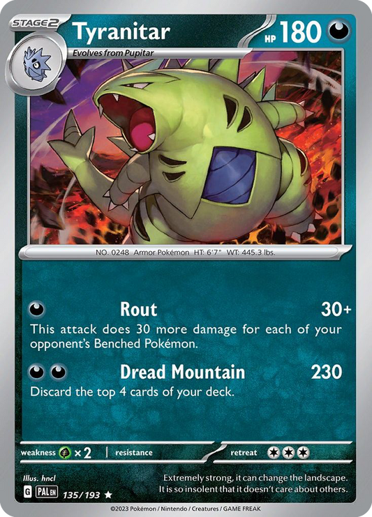 Tyranitar 135/193 Rare Holo | Paldea Evolved | Pokemon Card