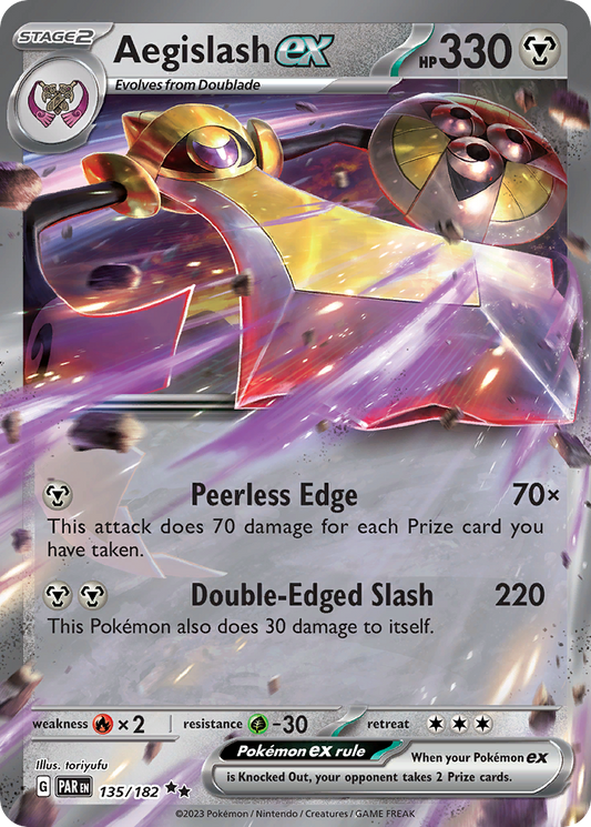 Aegislash ex 135/182 Double Rare | Paradox Rift | Pokemon Card