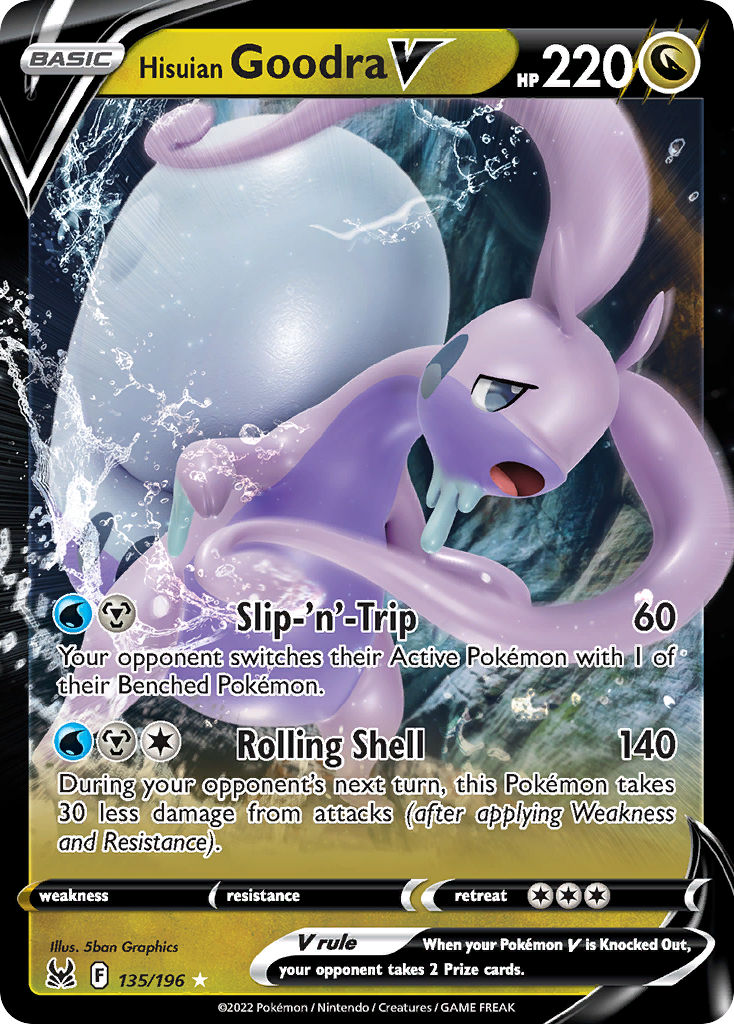 Hisuian Goodra V 135/196 Rare Holo V | Lost Origin | Pokemon Card