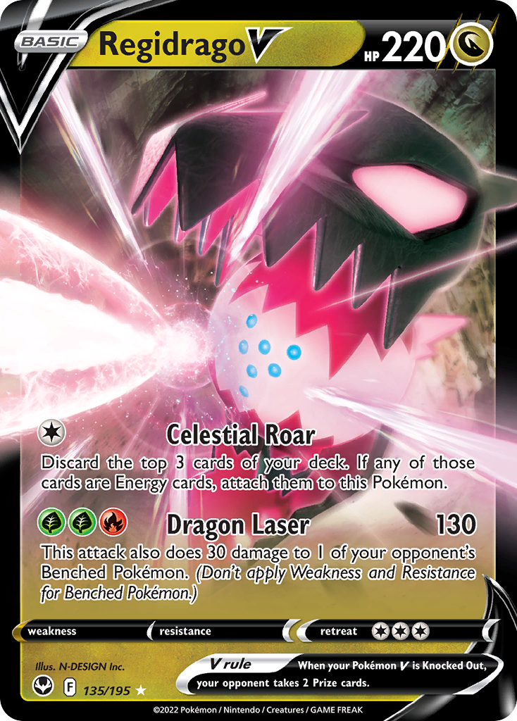 Regidrago V 135/195 Rare Holo V | Silver Tempest | Pokemon Card