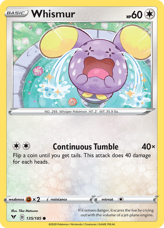 Whismur 135/185 Common | Vivid Voltage | Pokemon Card