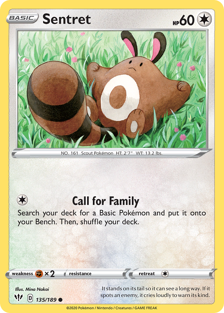 Sentret 135/189 Common | Darkness Ablaze | Pokemon Card