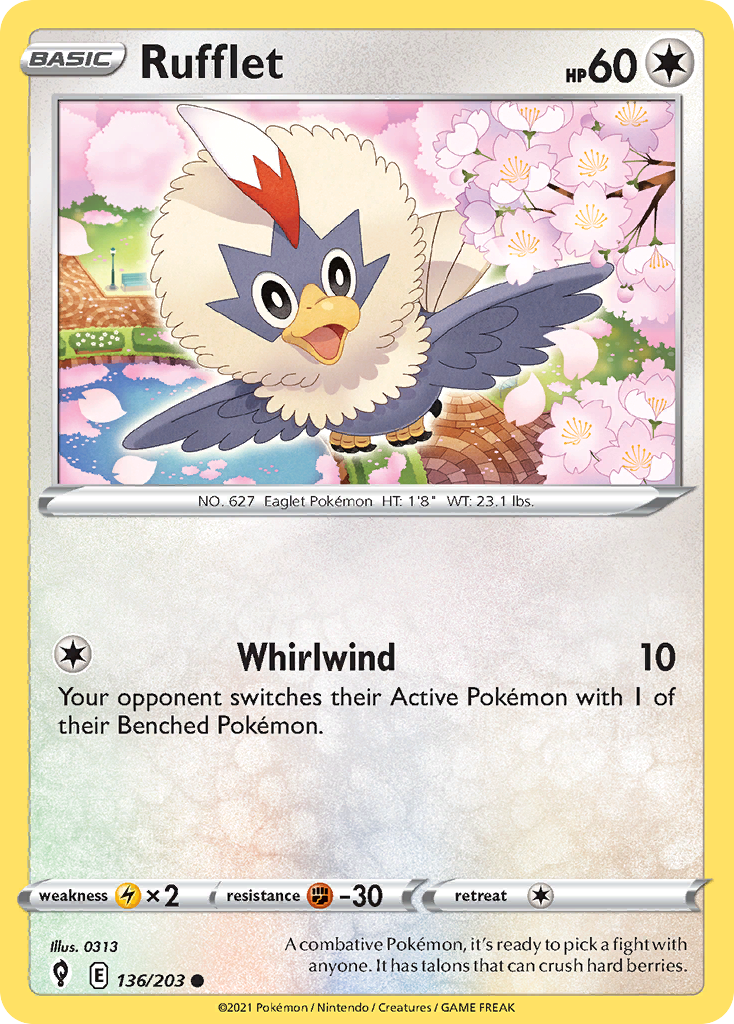 Rufflet 136/203 Common | Evolving Skies | Pokemon Card