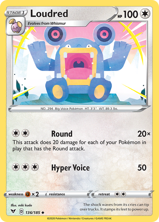 Loudred 136/185 Uncommon | Vivid Voltage | Pokemon Card