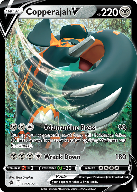 Copperajah V 136/192 Rare Holo V | Rebel Clash | Pokemon Card