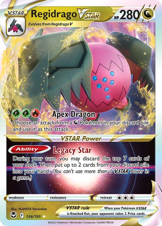 Regidrago VSTAR 136/195 Rare Holo VSTAR | Silver Tempest | Pokemon Card