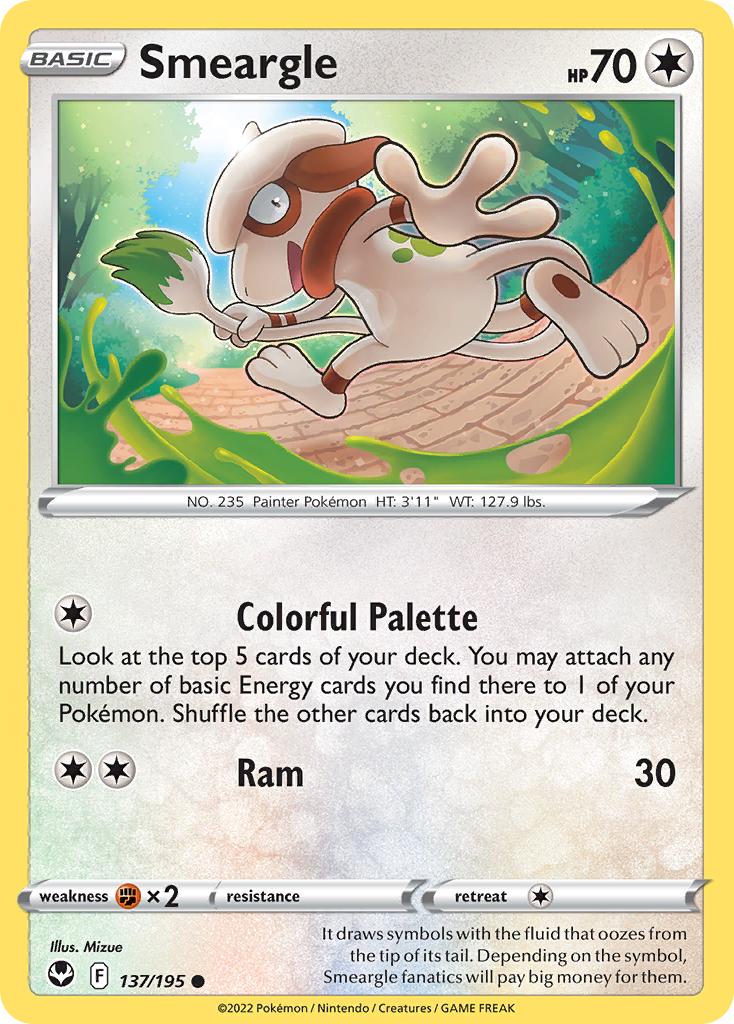 Smeargle 137/195 Common | Silver Tempest | Pokemon Card