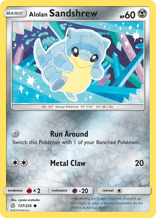 Alolan Sandshrew 137/236 Common | Cosmic Eclipse | Pokemon Card