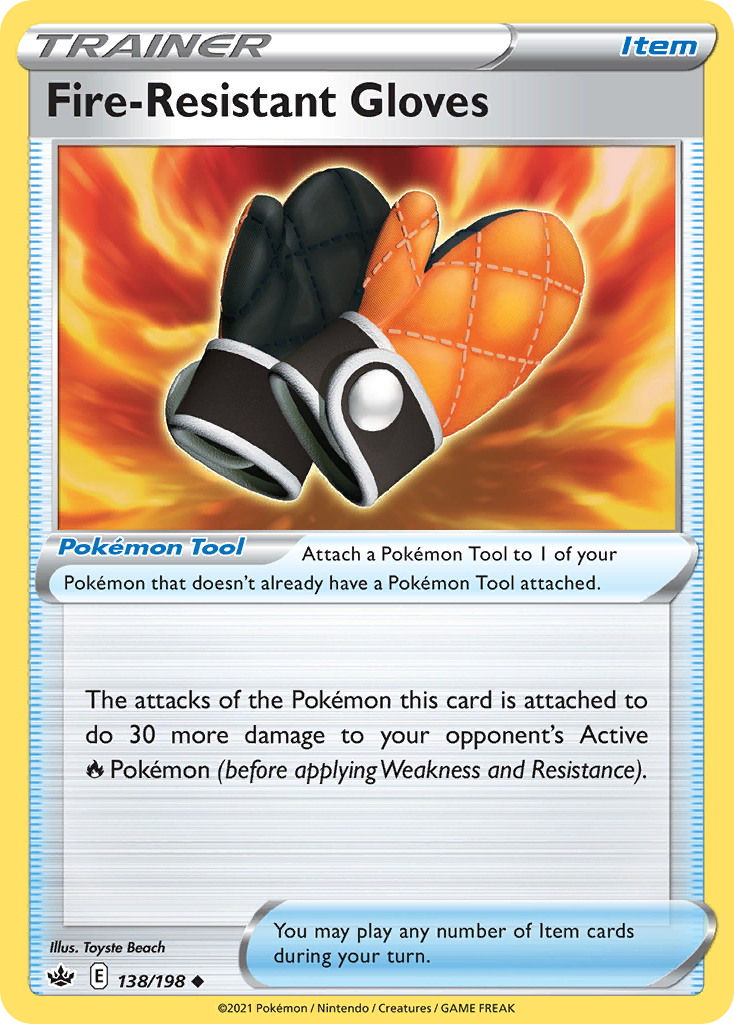 Fire-Resistant Gloves 138/198 Uncommon | Chilling Reign | Pokemon Card