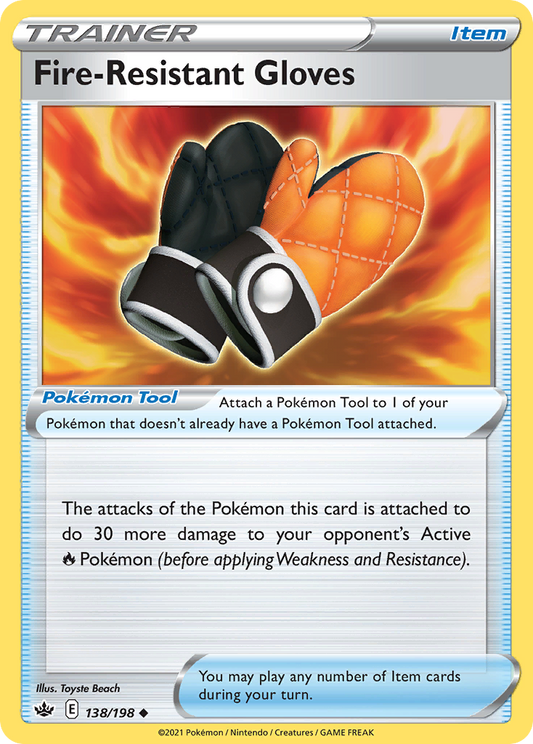 Fire-Resistant Gloves 138/198 Uncommon | Chilling Reign | Pokemon Card