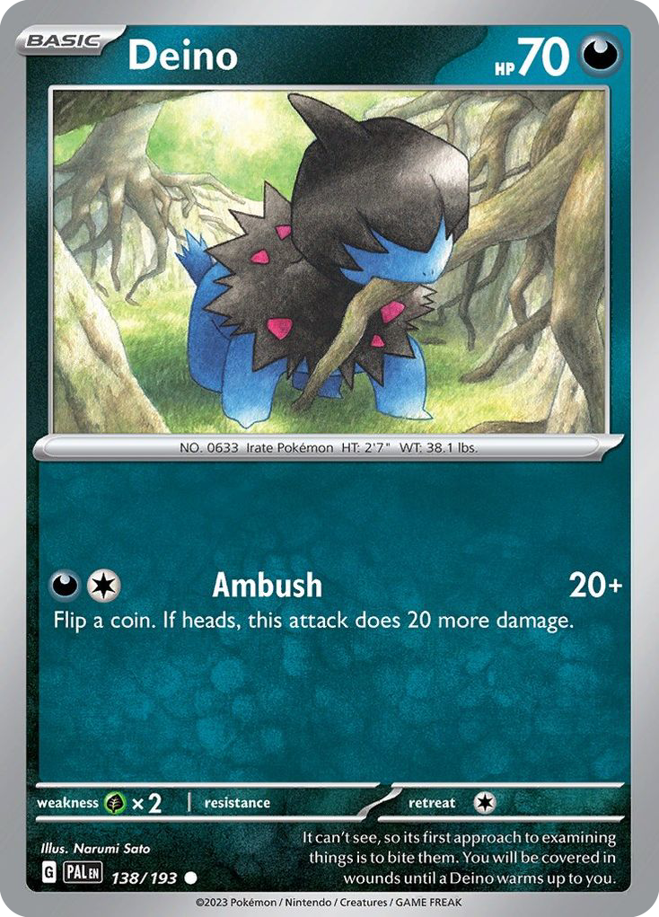 Deino 138/193 Common | Paldea Evolved | Pokemon Card