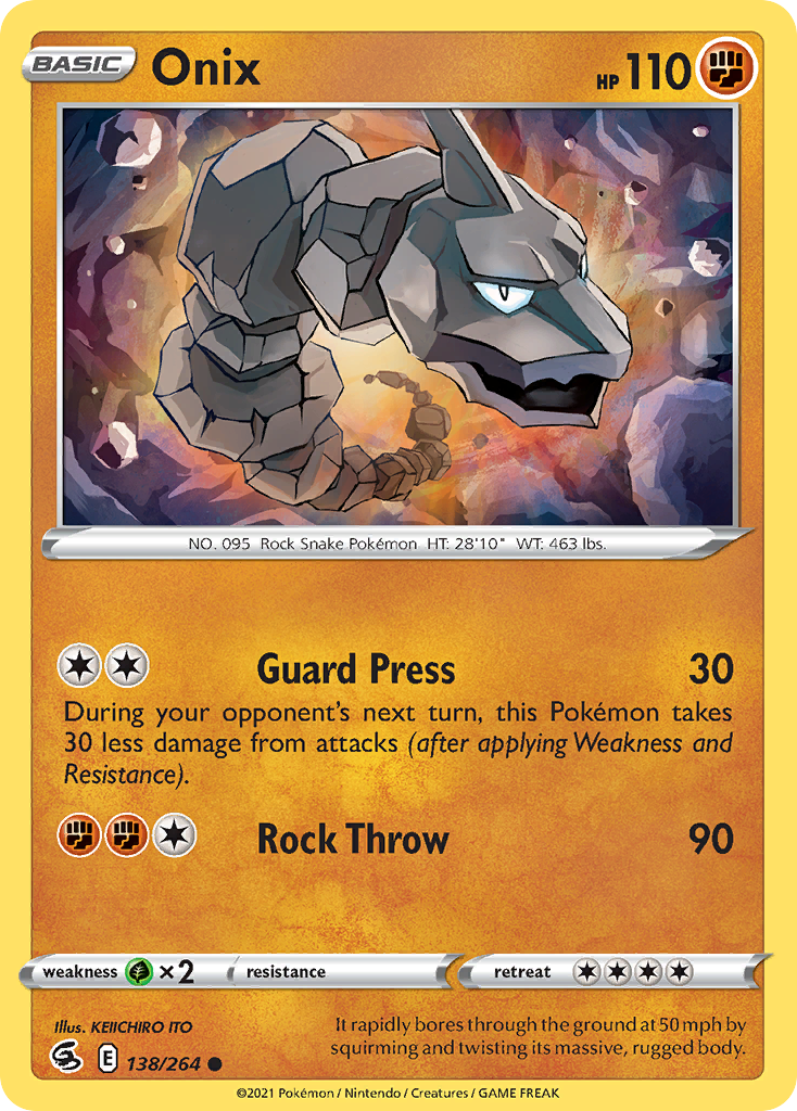 Onix 138/264 Common | Fusion Strike | Pokemon Card