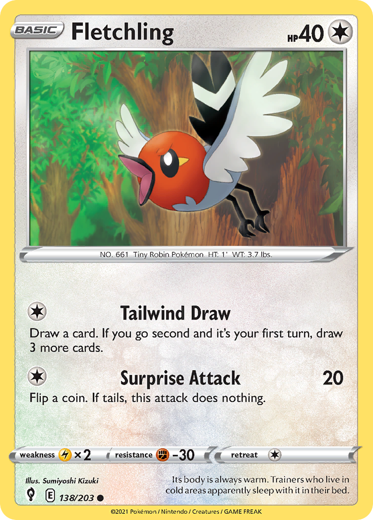 Fletchling 138/203 Common | Evolving Skies | Pokemon Card