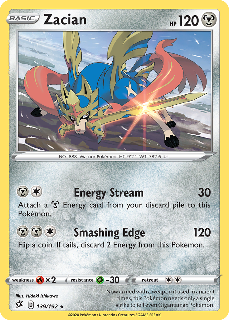 Zacian 139/192 Rare | Rebel Clash | Pokemon Card