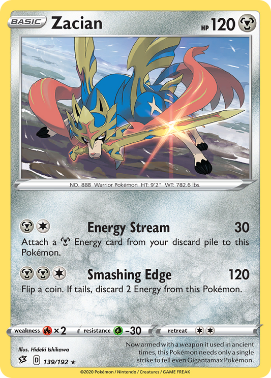 Zacian 139/192 Rare | Rebel Clash | Pokemon Card