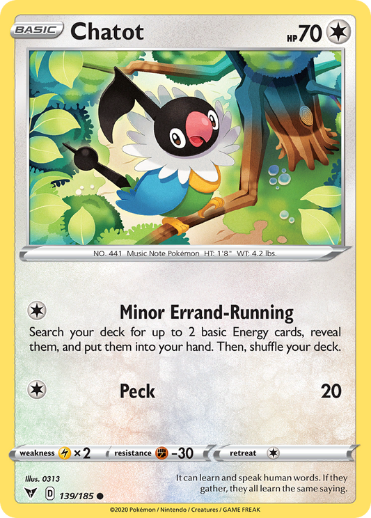 Chatot 139/185 Common | Vivid Voltage | Pokemon Card