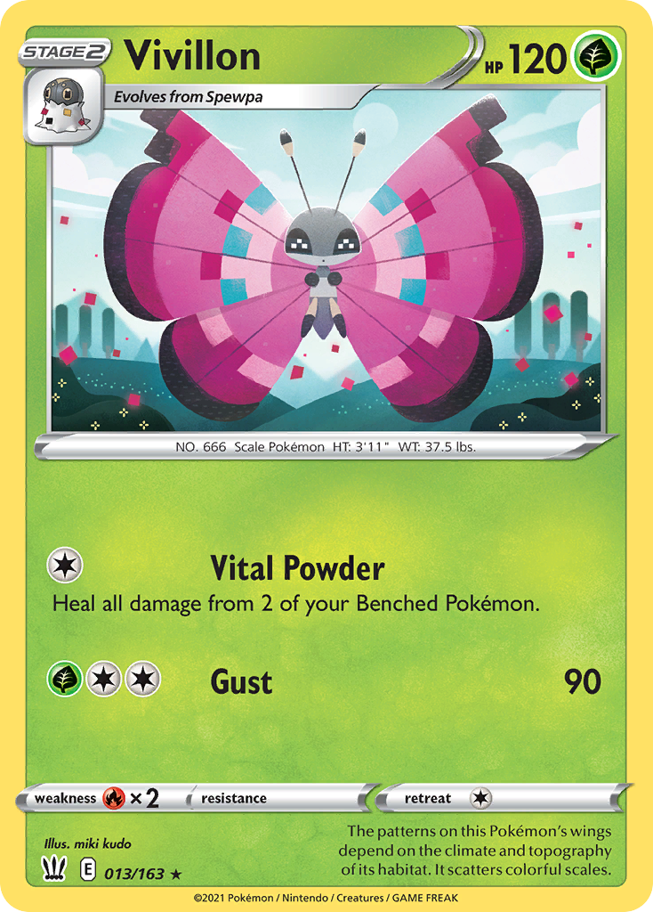 Vivillon 13/163 Rare | Battle Styles | Pokemon Card