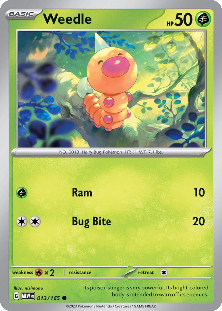 Weedle 13/165 Common | 151 | Pokemon Card